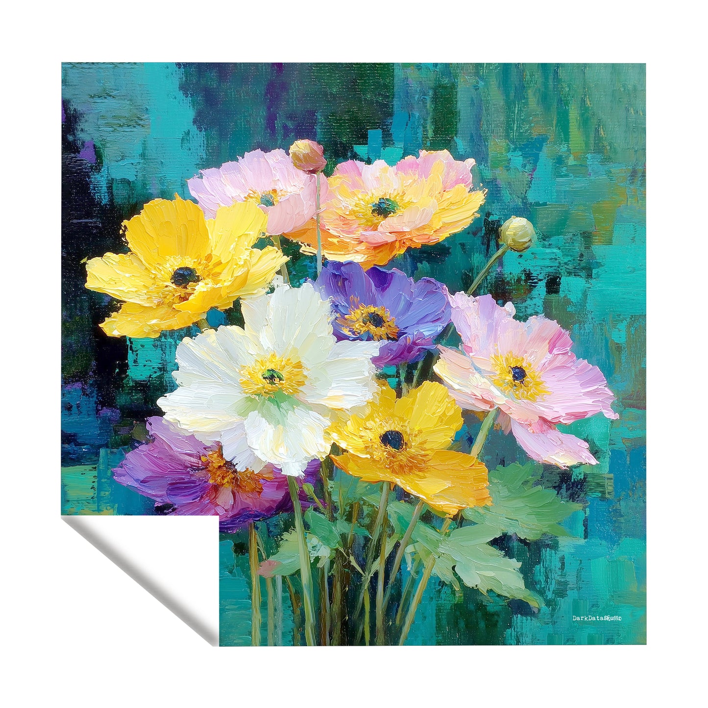 Painted Bloomscape Square Tablecloth by Wikus Schalkwyk
