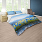 Painted Blue Daisies Duvet Cover Set
