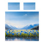 Painted Blue Daisies Duvet Cover Set