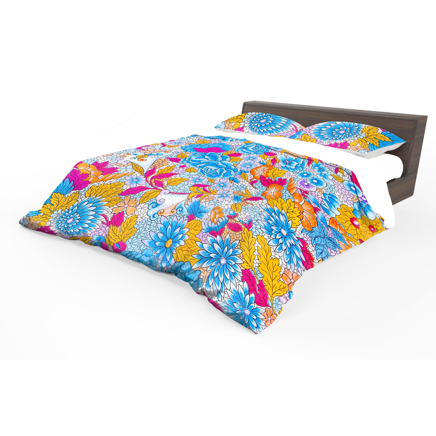 Painted Colourfull Floral Duvet Cover Set