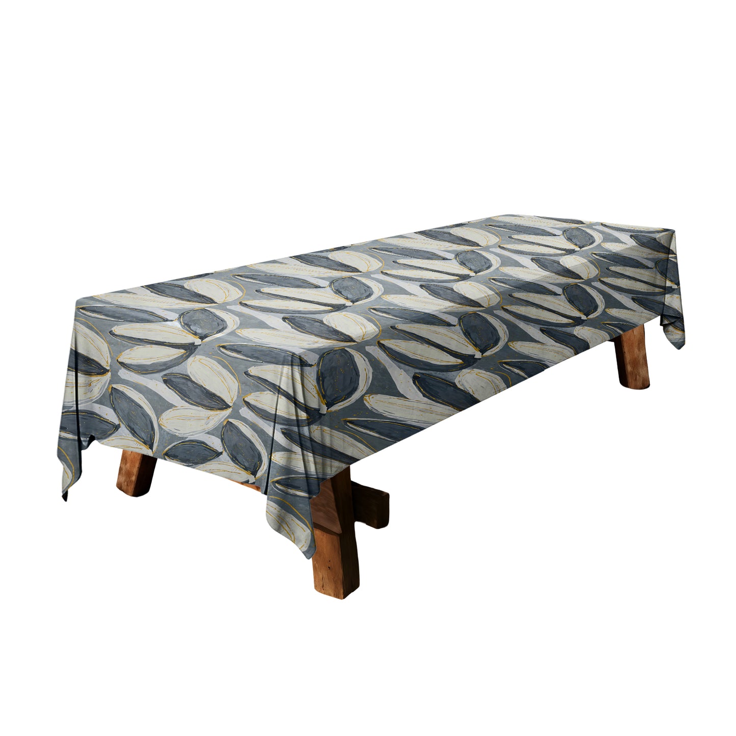 Painted Grey & White Tulips 3m Rectangle Tablecloth