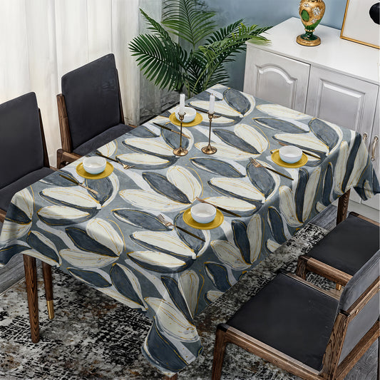 Painted Grey & White Tulips Rectangle Tablecloth