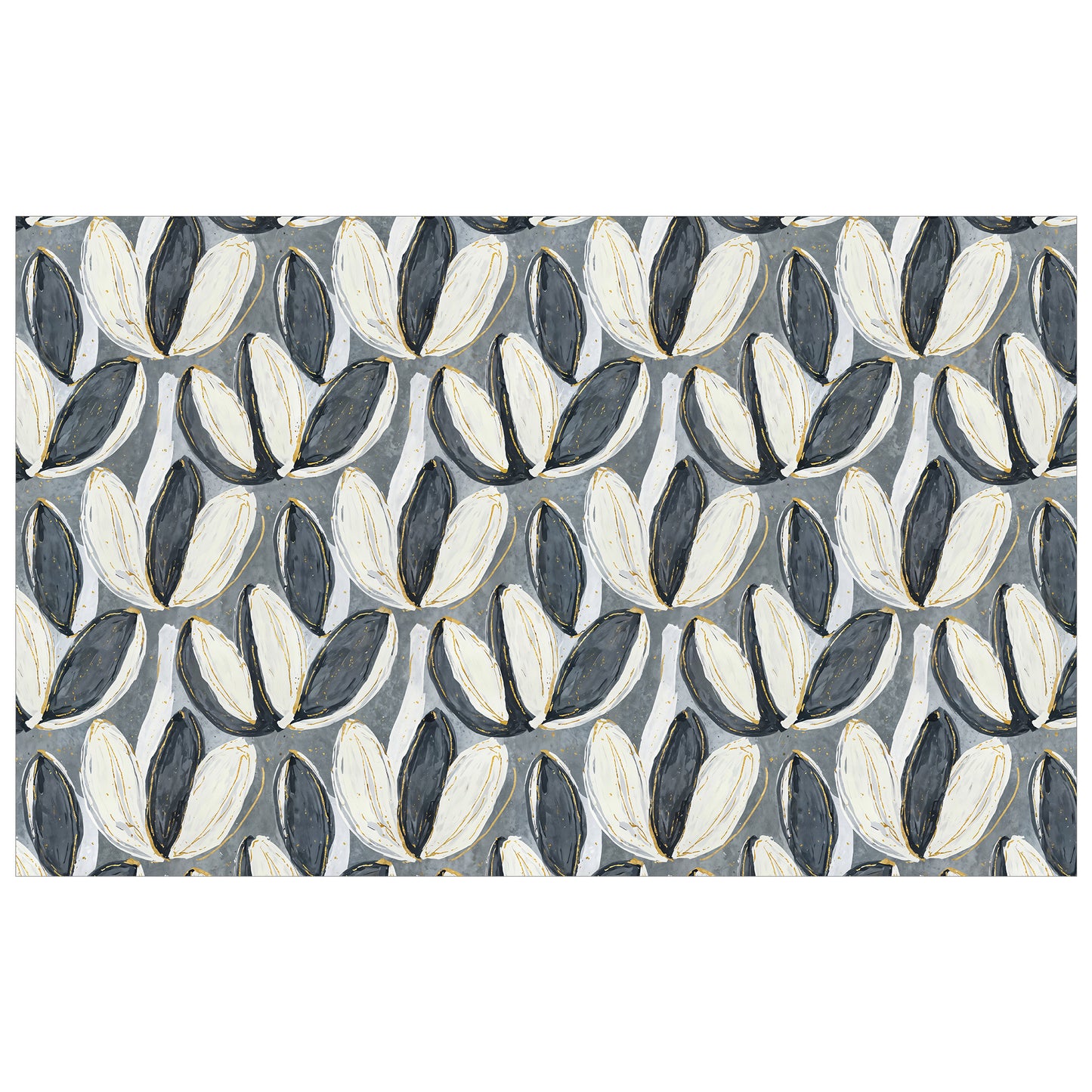 Painted Grey & White Tulips Rectangle Tablecloth
