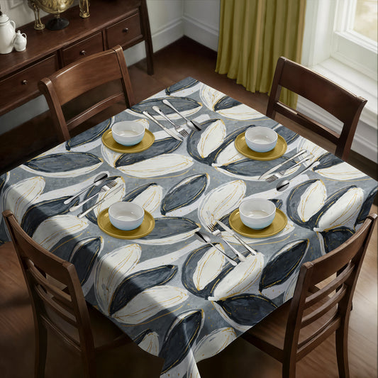 Painted Grey & White Tulips Square Tablecloth