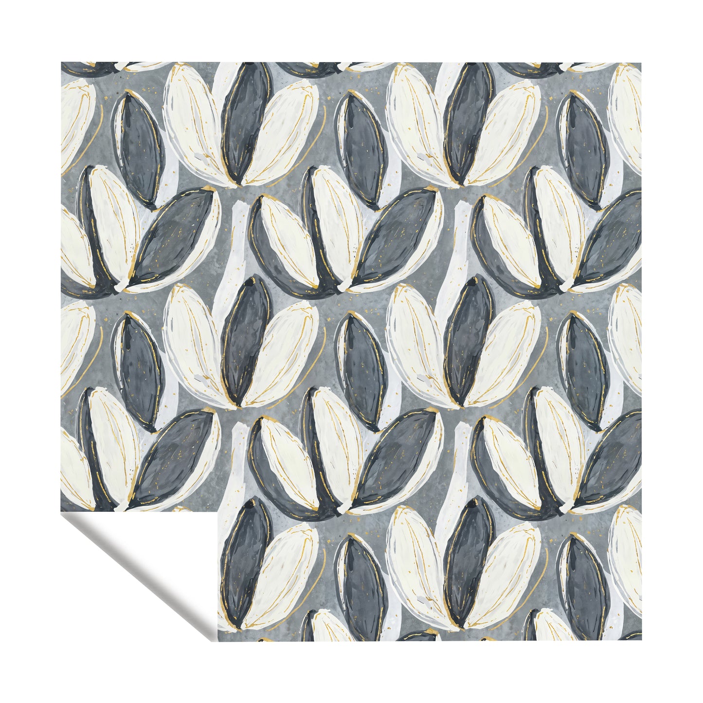 Painted Grey & White Tulips Square Tablecloth