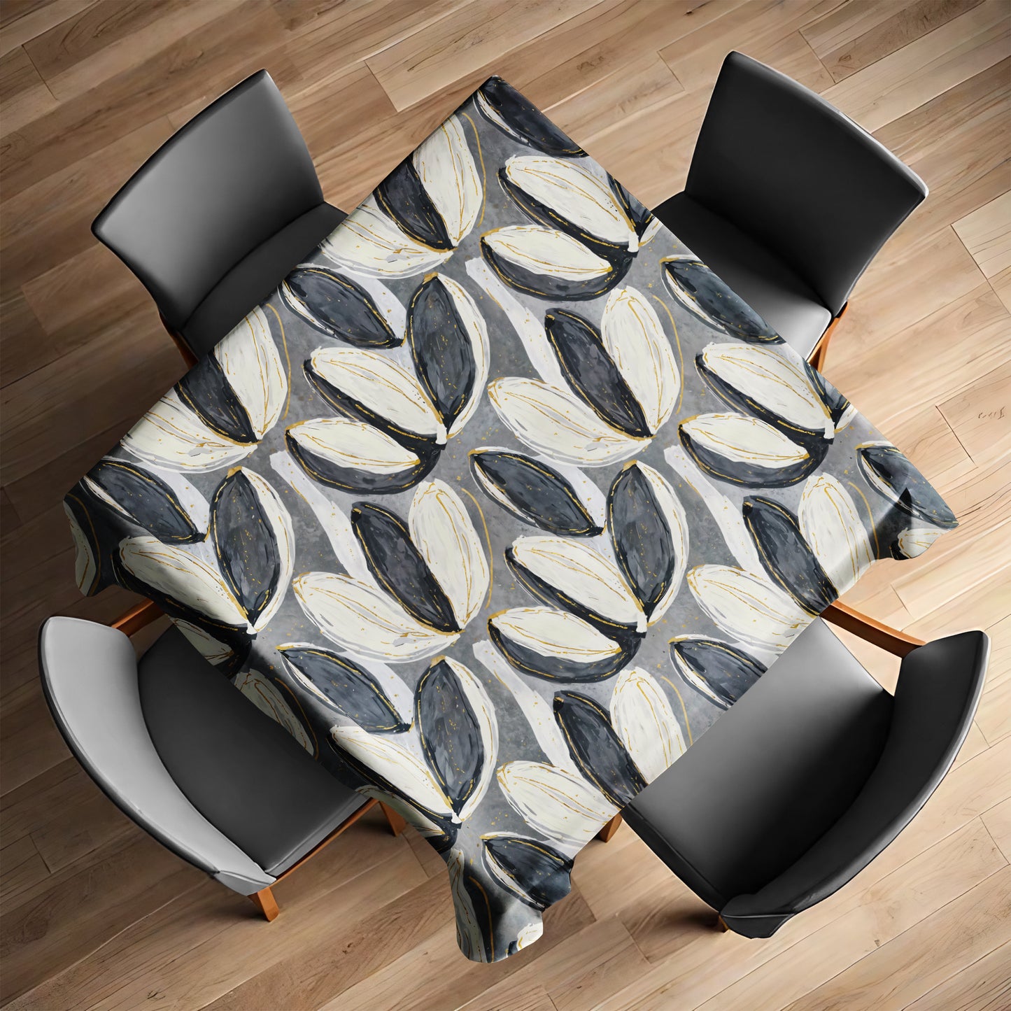 Painted Grey & White Tulips Square Tablecloth