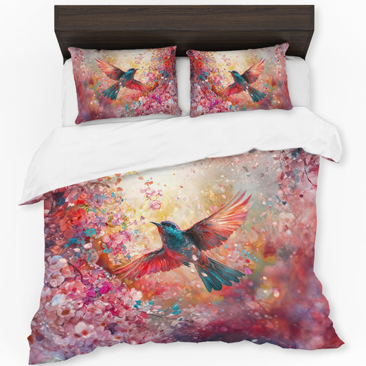 Painted Hummingbird Duvet Cover Set