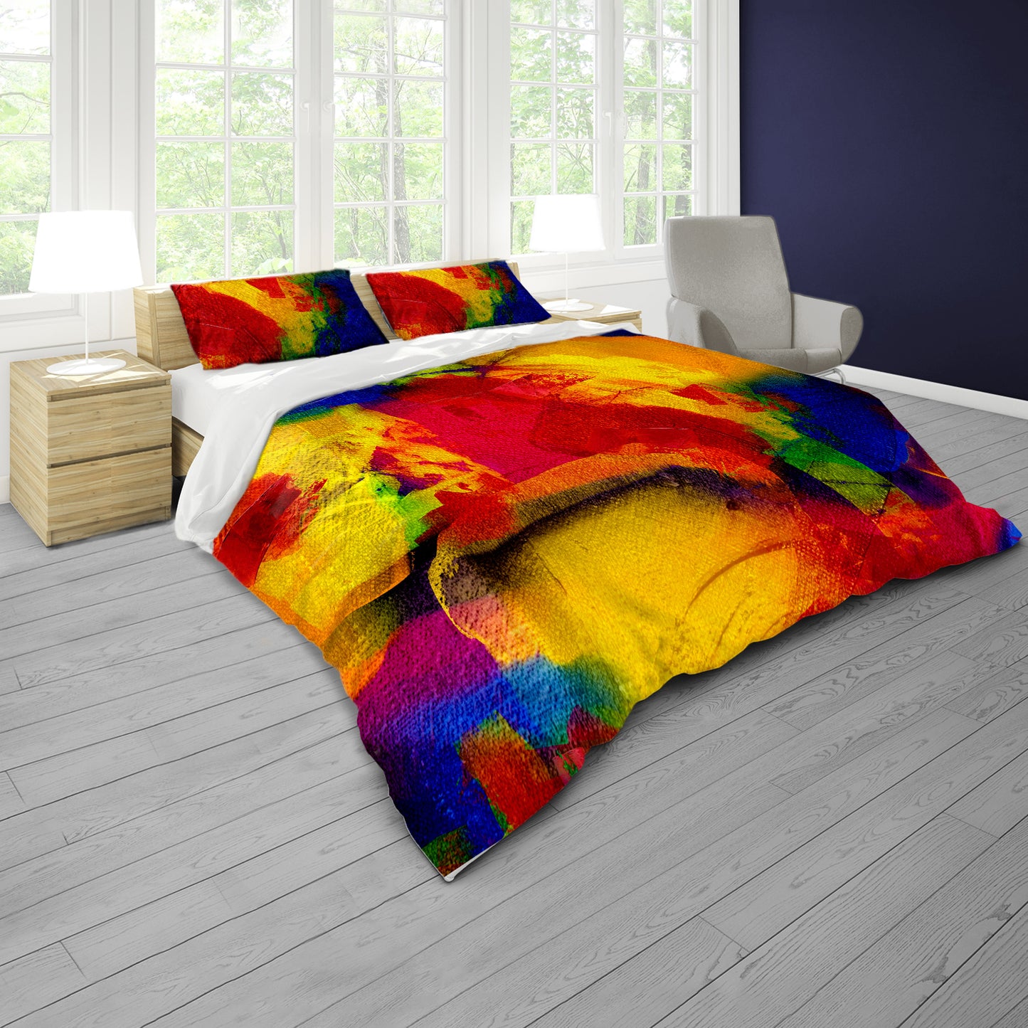 Painted Mixed Colours Duvet Cover Set