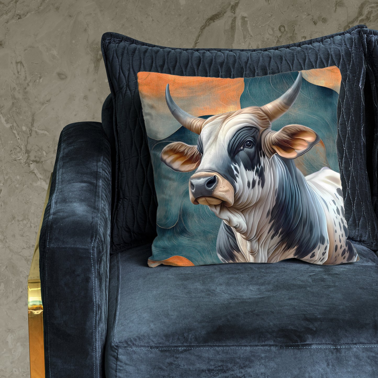 Painted Nguni Luxury Scatter by Mark van Vuuren