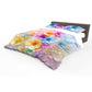Painted Pastel Flowers Duvet Cover Set