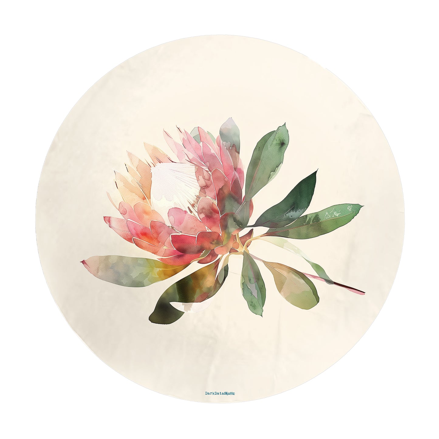 Painted Protea Round Tablecloth by Wikus Schalkwyk