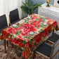 Painted Red Blooming Floral Rectangle Tablecloth By Mark Van Vuuren