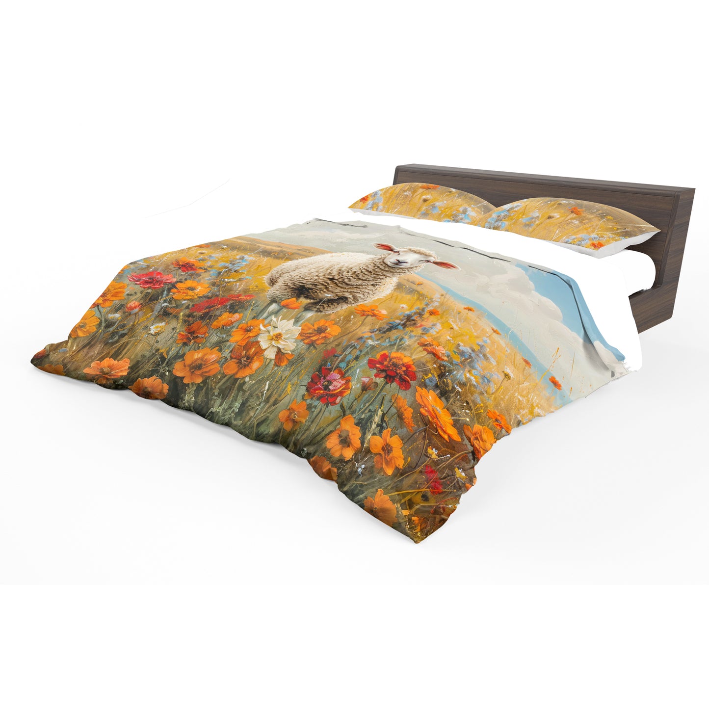 Painted Sheep on the Pasture Duvet Cover Set