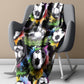 Painted Soccer Ball Light Weight Fleece Blanket by Mark van Vuuren