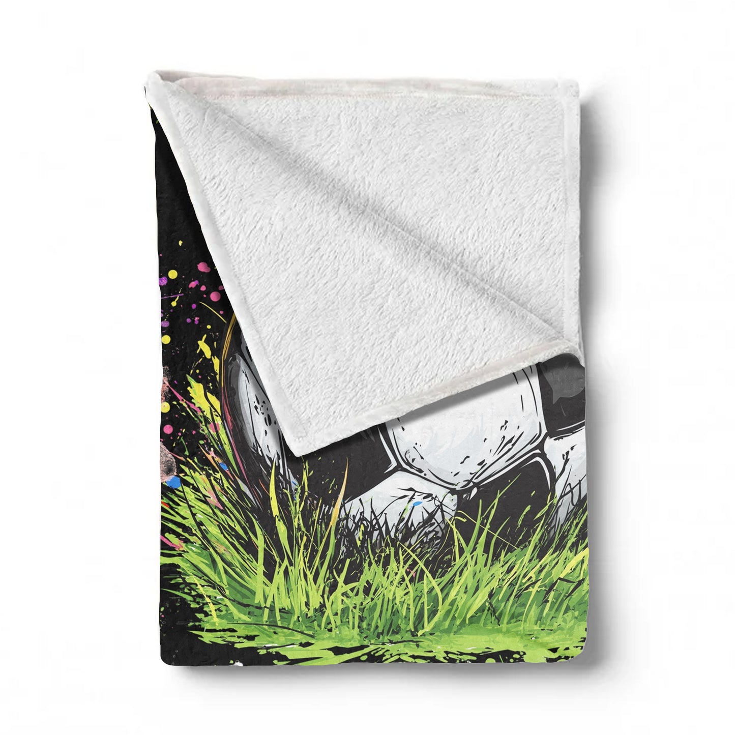 Painted Soccer Ball Light Weight Fleece Blanket by Mark van Vuuren