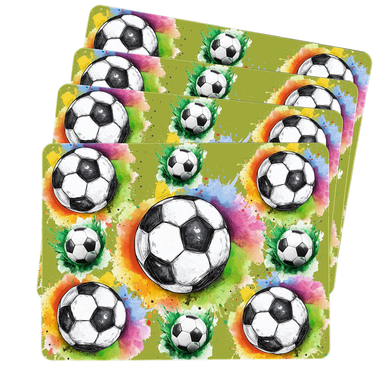 Painted Soccer Balls Placemats By Mark van Vuuren