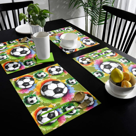 Painted Soccer Balls Placemats By Mark van Vuuren