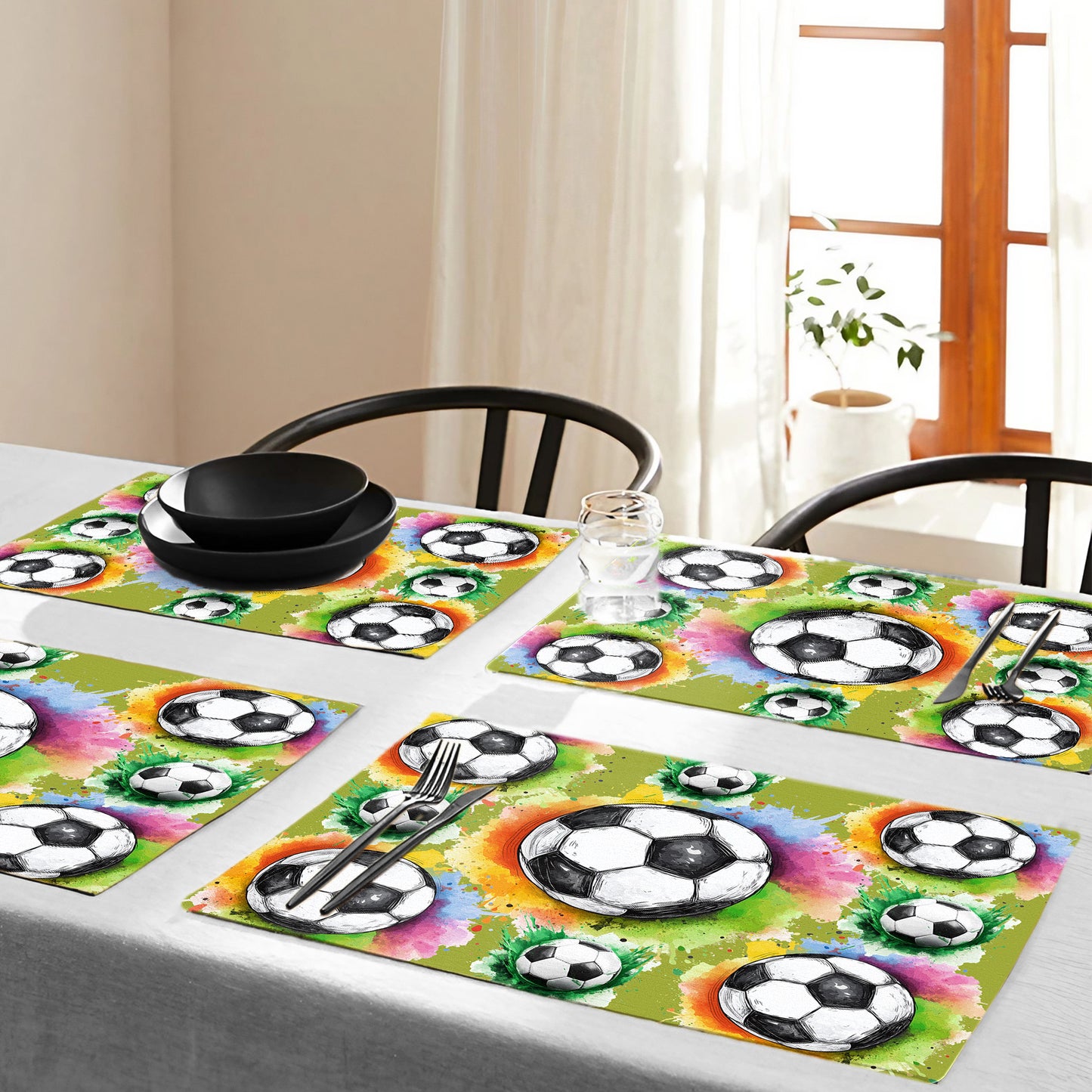 Painted Soccer Balls Placemats By Mark van Vuuren