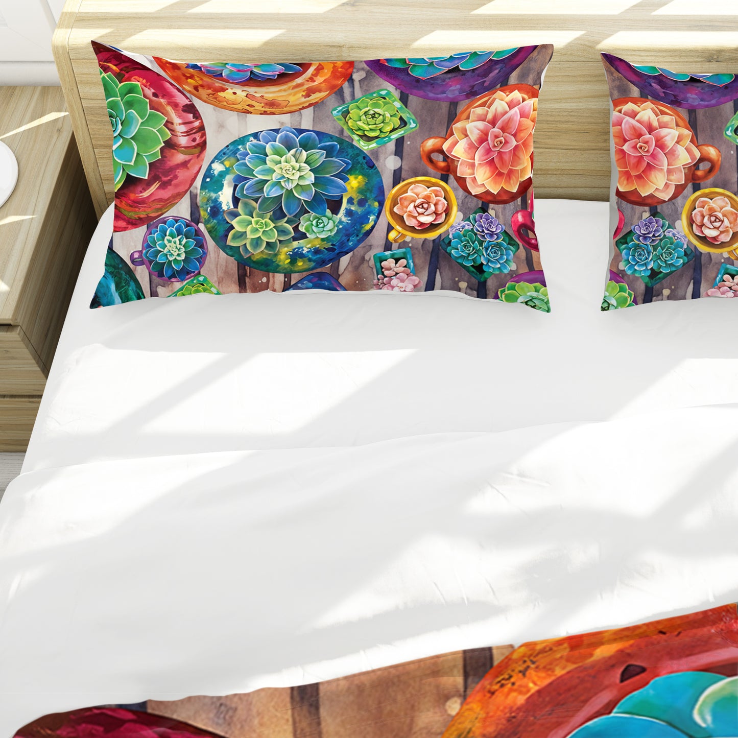 Painted Succulent Selection Duvet Cover Set
