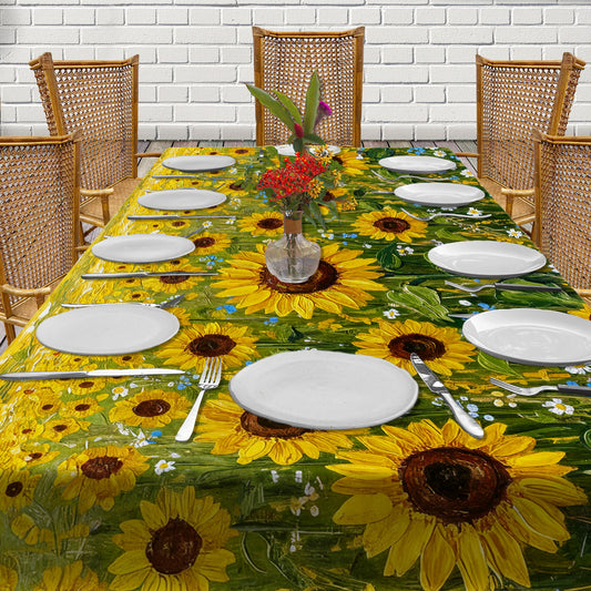 Painted Sunflower Field 3m Rectangle Tablecloth