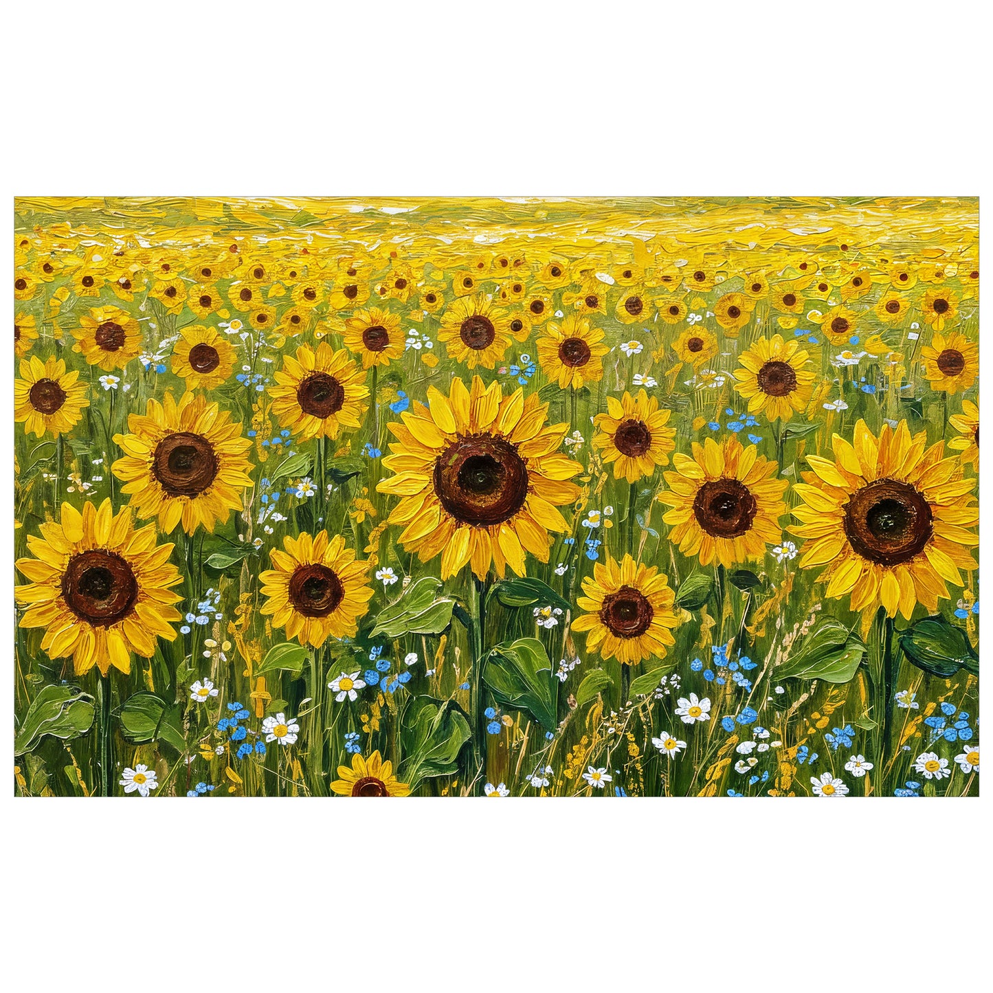 Painted Sunflower Field Rectangle Tablecloth