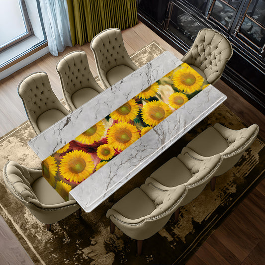 Painted Sunflower Pattern Table Runner By Mark van Vuuren