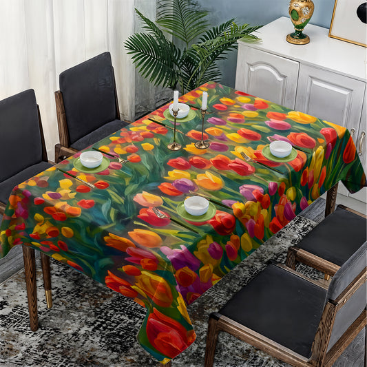 Painted Tulips Rectangle Tablecloth