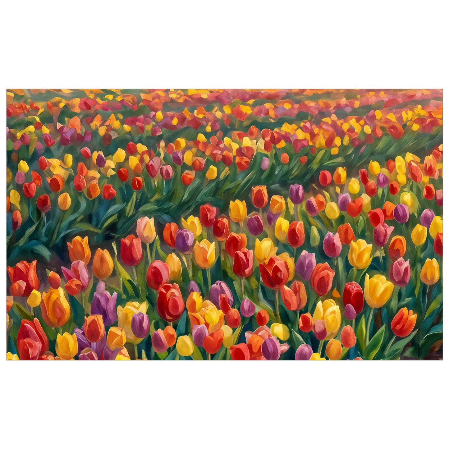 Painted Tulips Rectangle Tablecloth