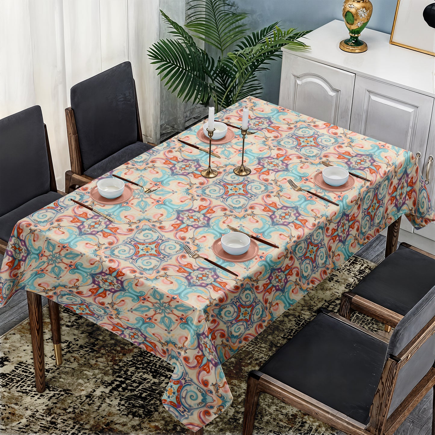Painted Victorian Moonlight Manor Rectangle Tablecloth