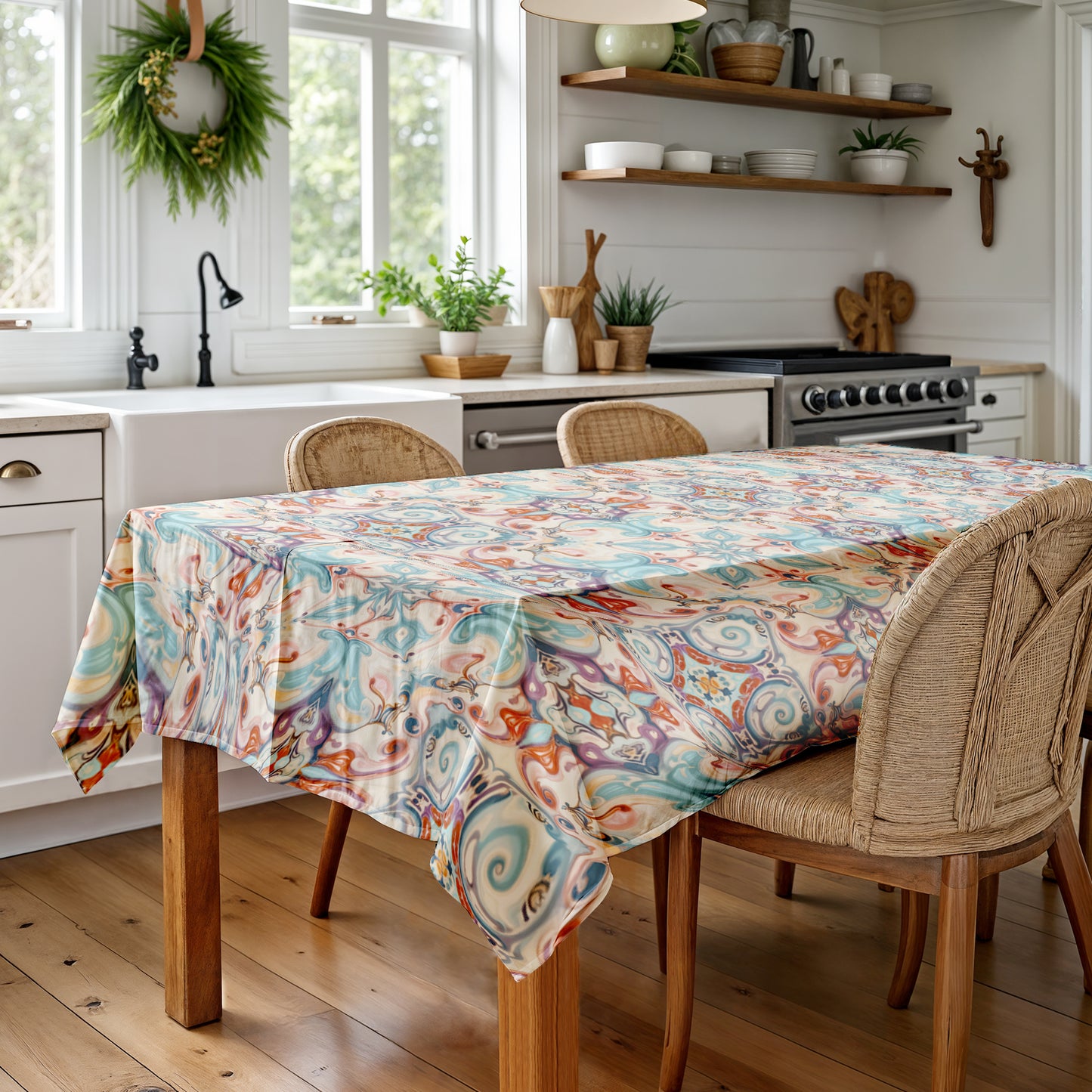 Painted Victorian Moonlight Manor Rectangle Tablecloth