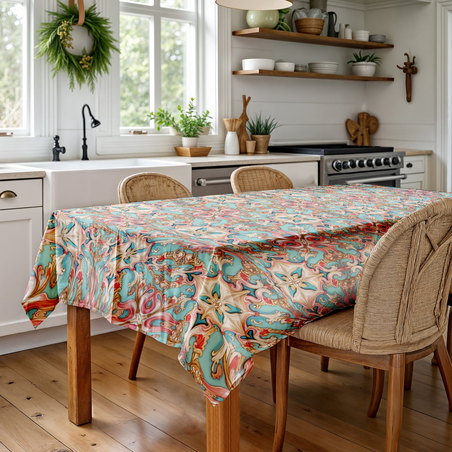 Painted Victorian Rosewood Parlor Rectangle Tablecloth