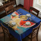 Painted Watermelon Girl Square Tablecloth