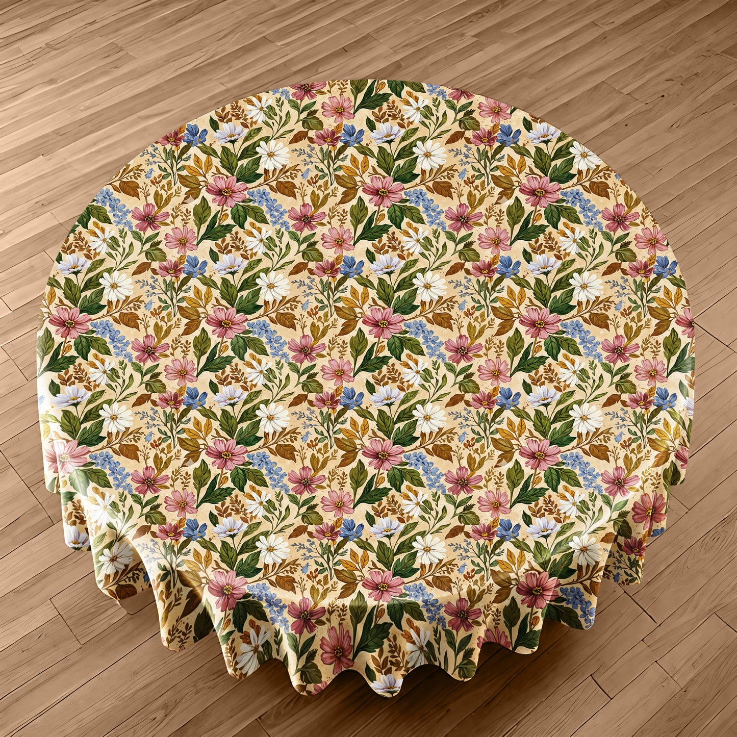 Painted Wild Flower Round Tablecloth