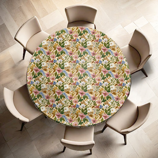 Painted Wild Flower Round Tablecloth