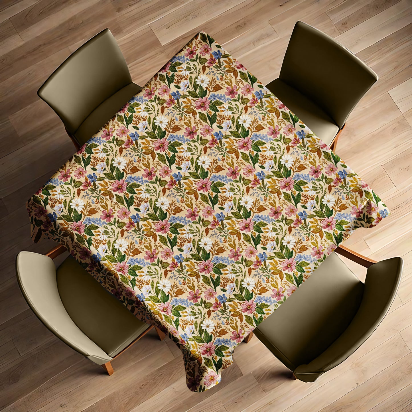 Painted Wild Flower Square Tablecloth