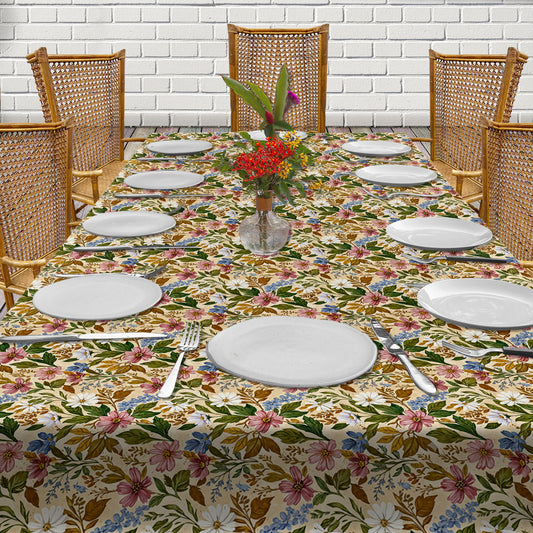 Painted Wild Flowers 3m Rectangle Tablecloth