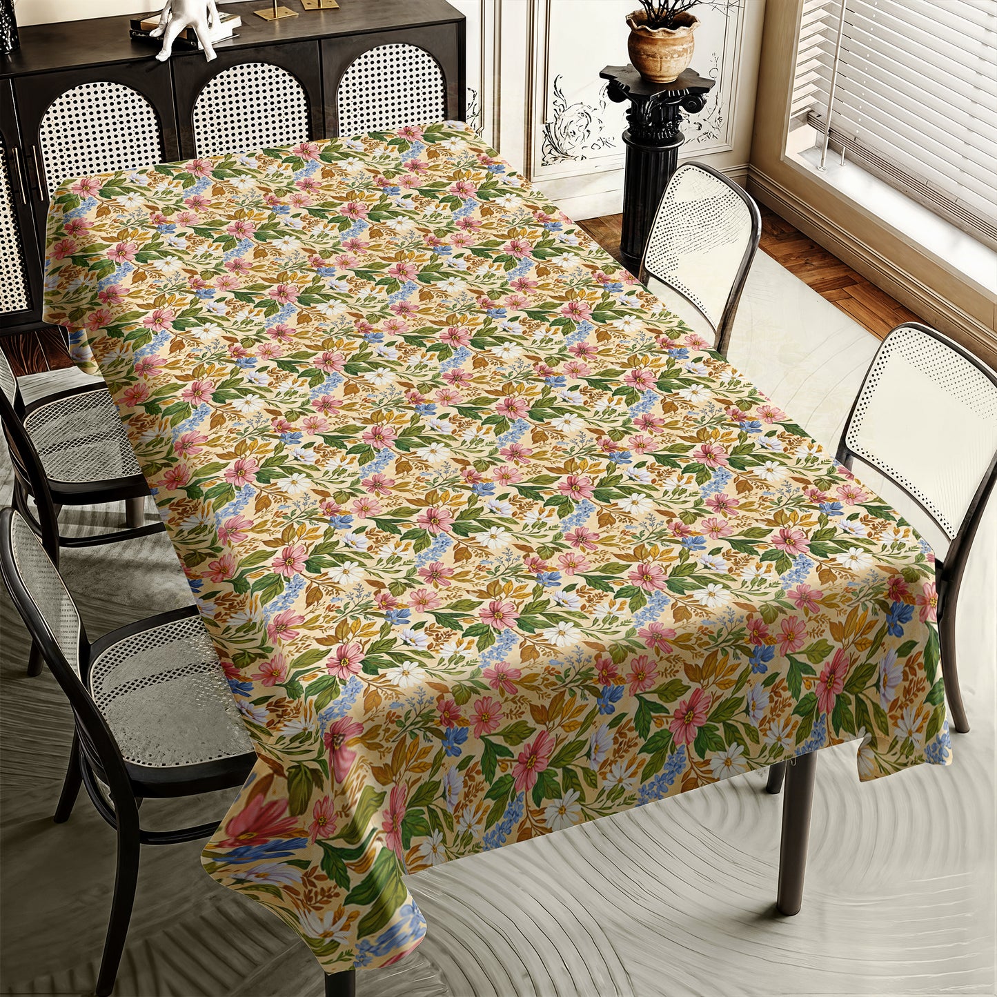 Painted Wild Flowers Rectangle Tablecloth