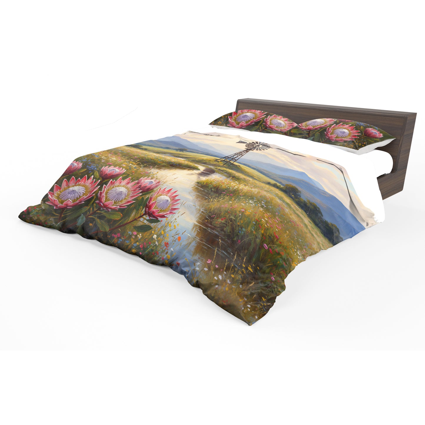 Painted Windmill Protea & Mountains Duvet Cover Set