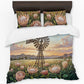 Painted Windmill & Protea Sunset Duvet Cover Set