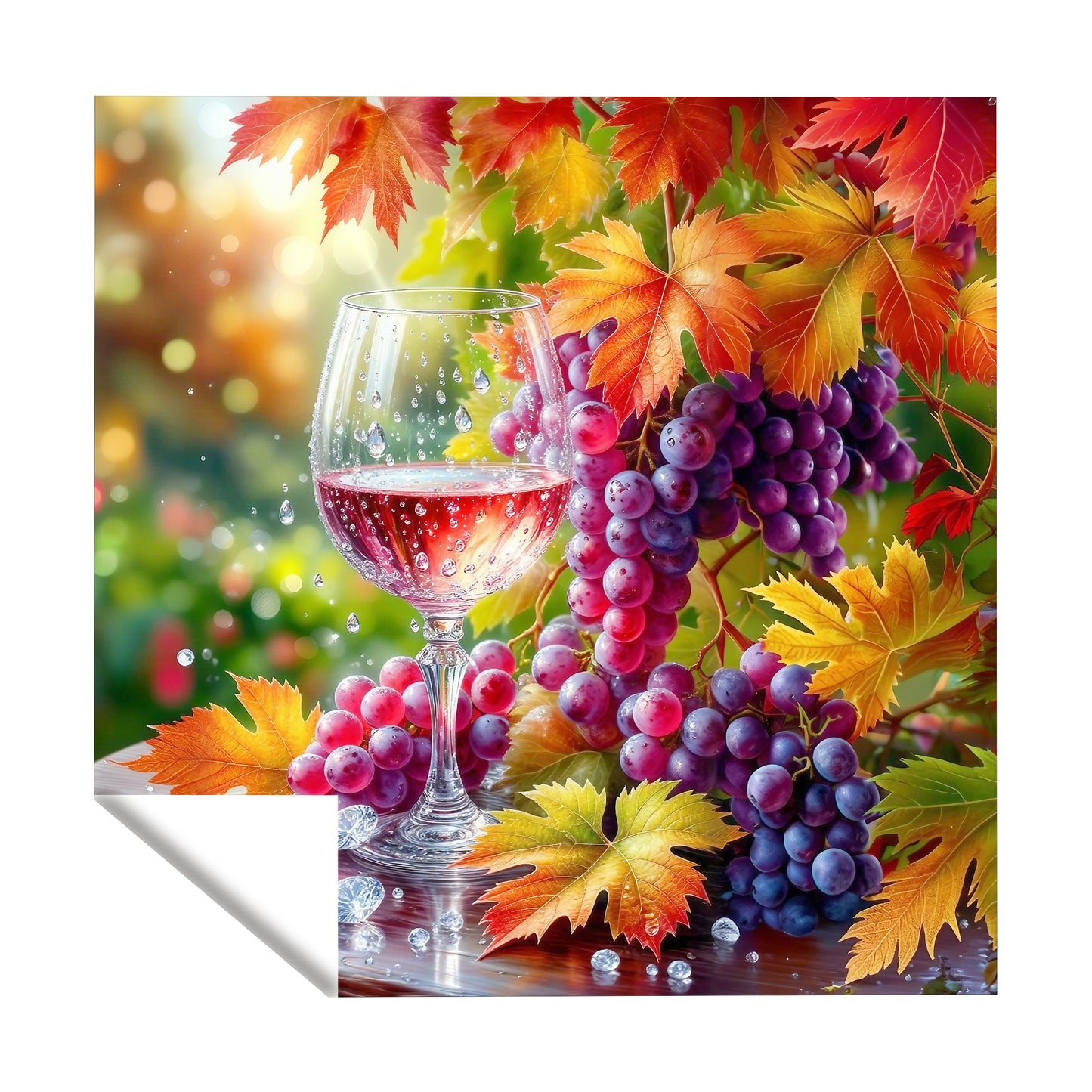Painted Wine Harvest Square Tablecloth