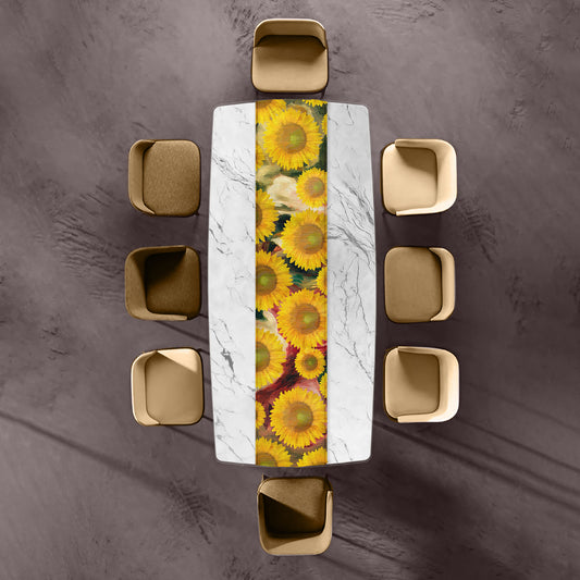 Painted Sunflower Pattern Table Runner By Mark van Vuuren