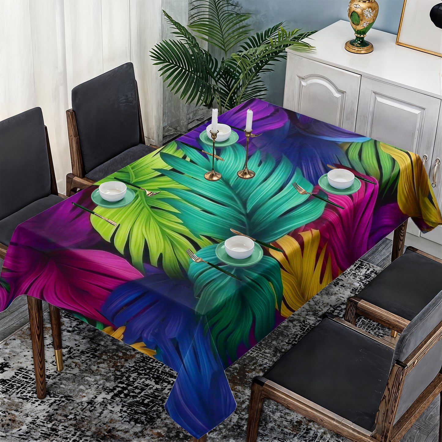 Palms in Motion Rectangle Tablecloth
