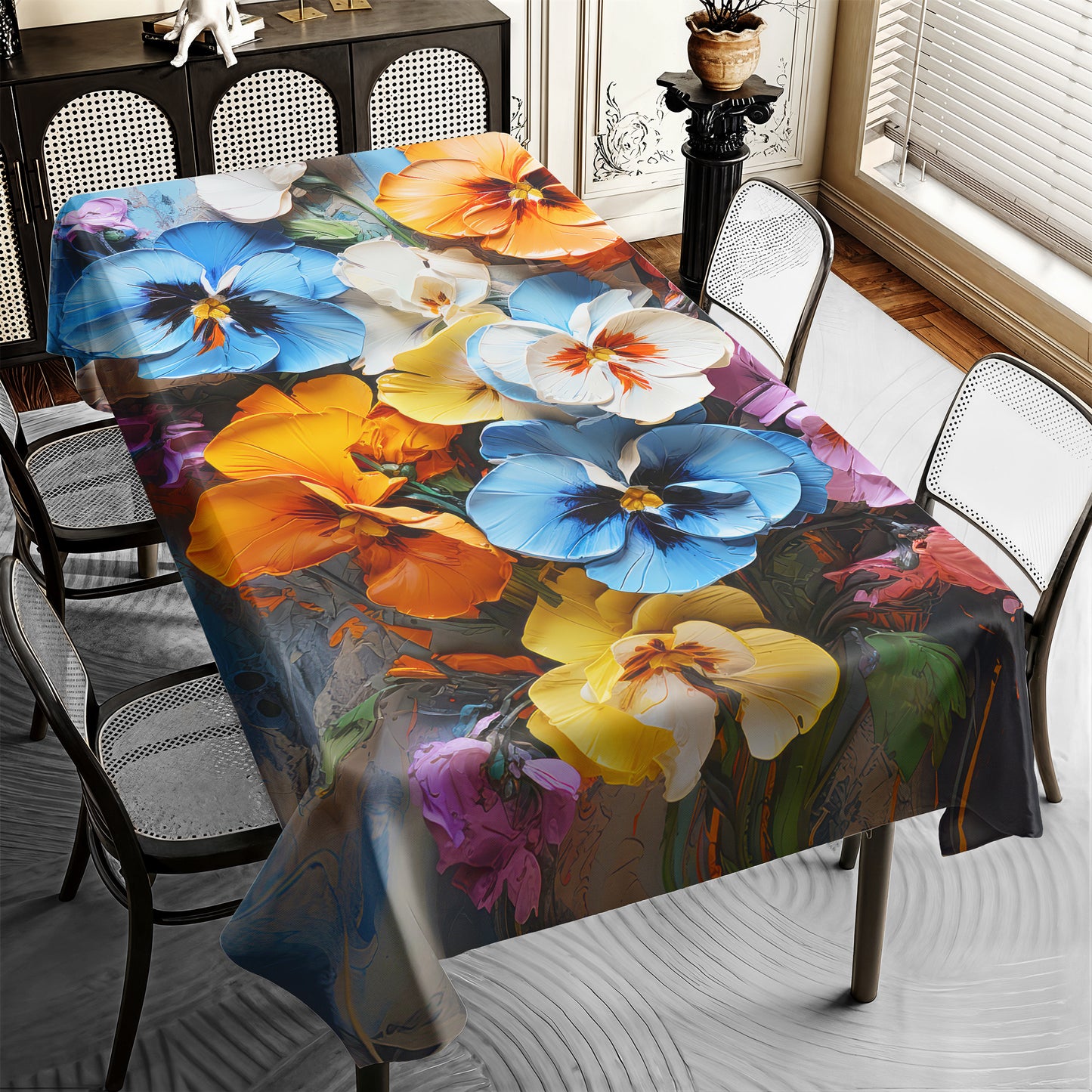 Pansies Abstract Rectangle Tablecloth