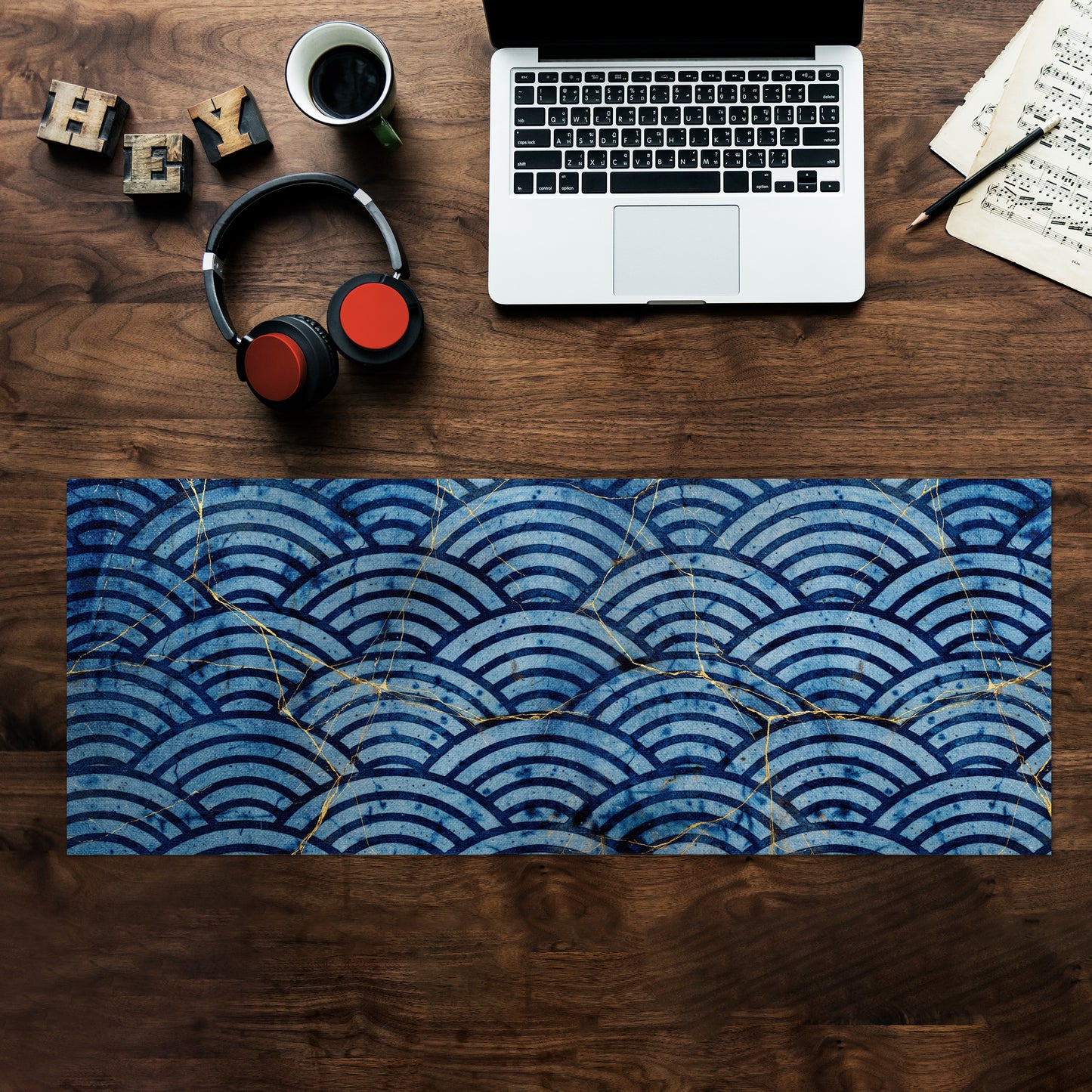 Paper Waves Desk Pad
