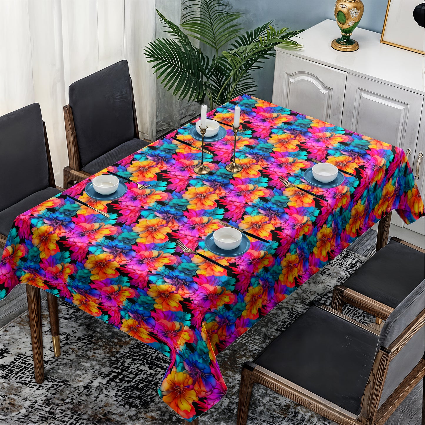 Paradise Peonies Rectangle Tablecloth