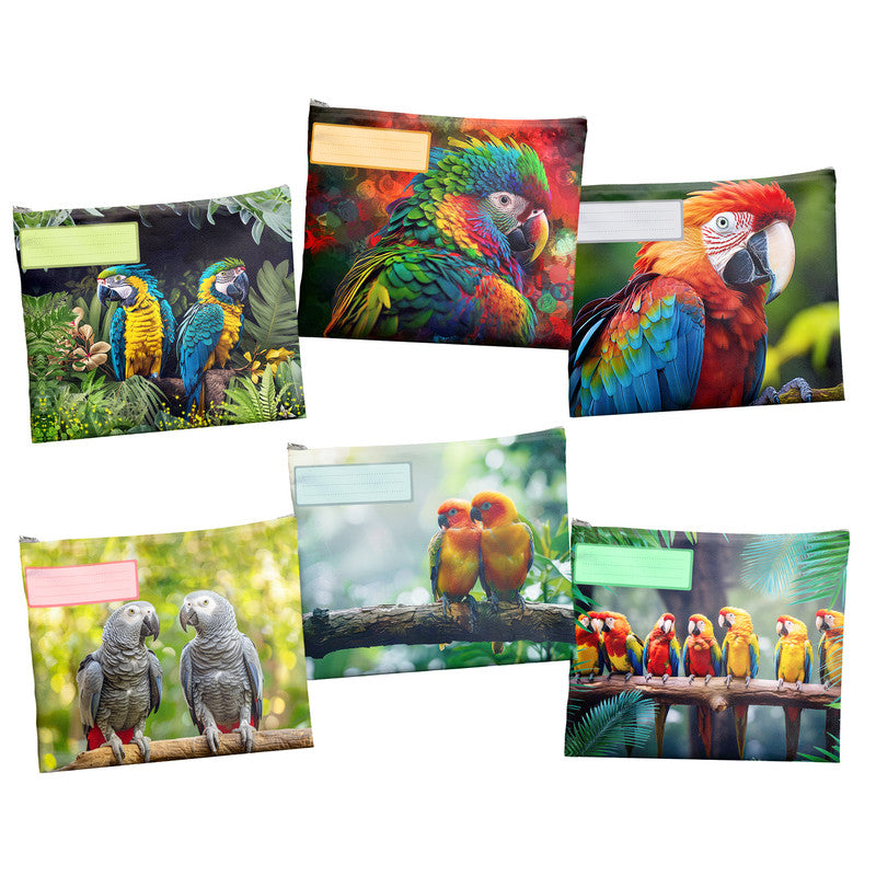 Parot Subject Savvy Book Bags Set of 6 – Print with Passion Decor