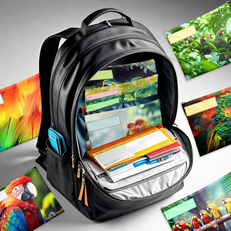 Parot Subject Savvy Book Bags Set of 9
