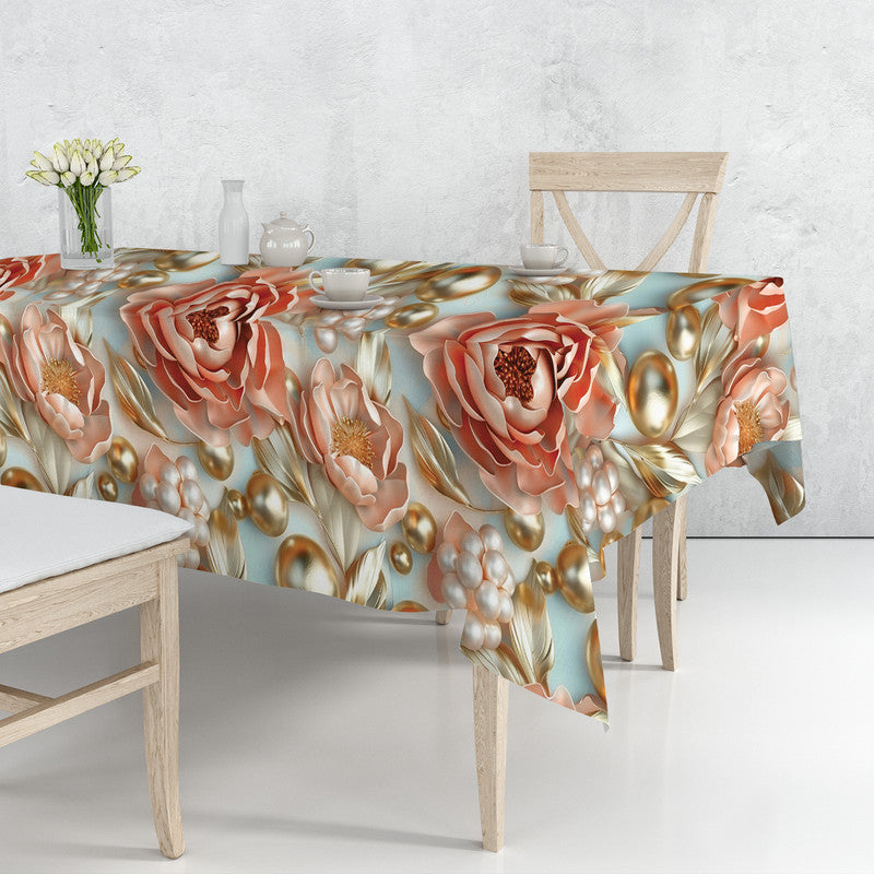 Pastel Lime And Gold Rectangle Tablecloth