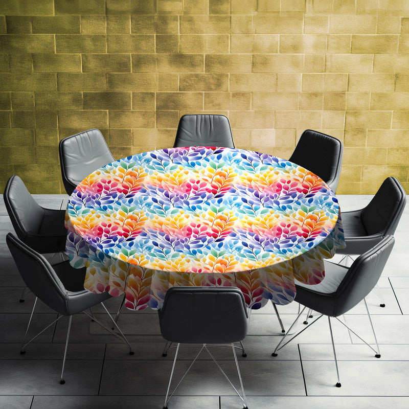 Pastel Rainbow Round Tablecloth