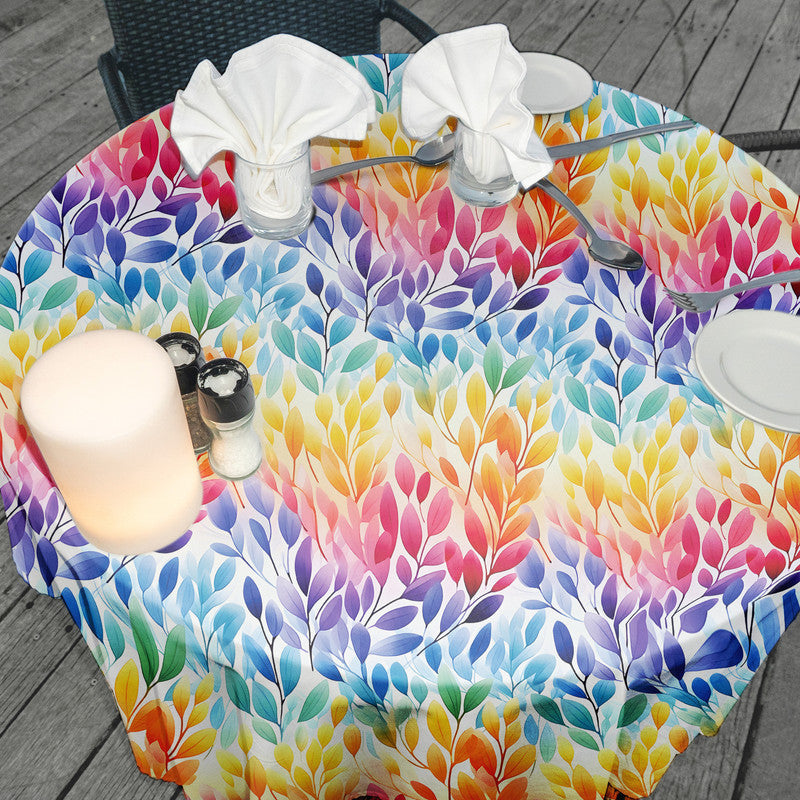 Pastel Rainbow Round Tablecloth